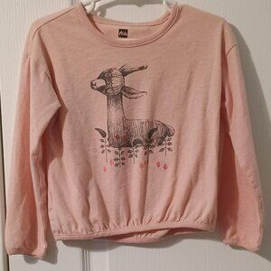 Tea Collection/Graphic Tee/Girls/Size 4/Pink/Llama Boutique Top